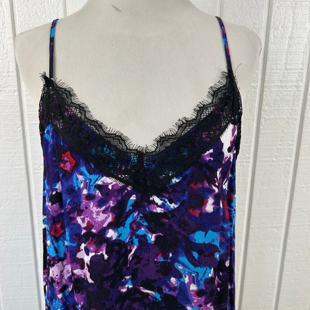 Express Lace Slip Dress Women Medium Purple Floral Satin Mini Party Y2k Cocktail - Picture 4 of 9